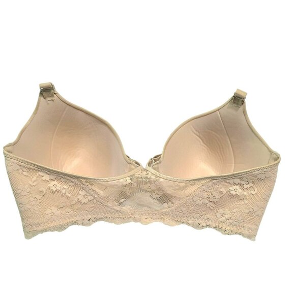 Maidenform Lace Bra One Fab Fit 36DD Lightly Lined Racerback Front Closure Beige - Picture 8 of 10